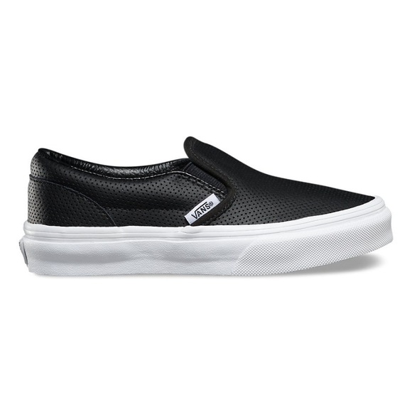 girls black leather vans